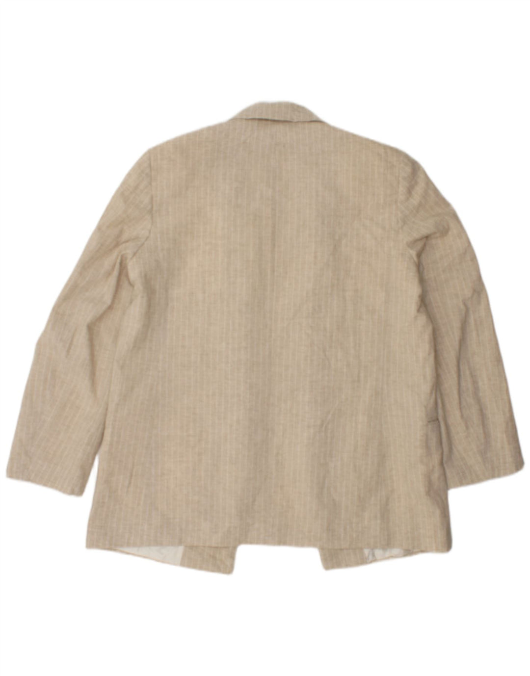 Zara Womens Open Blazer Jacket UK 16 Large Beige Striped