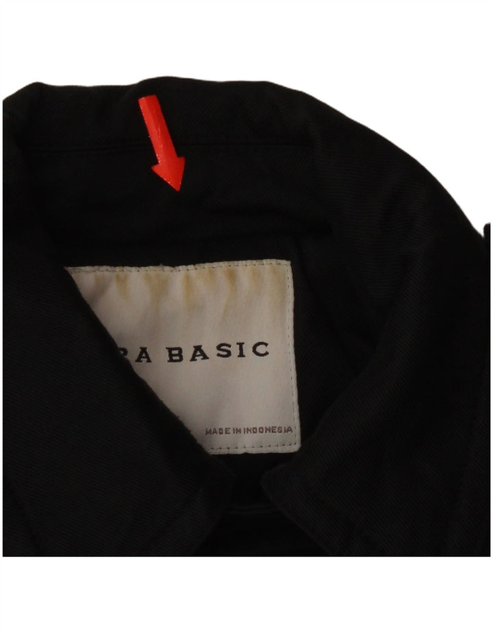 Zara Womens Military Jacket UK 12 Medium Black Nylon