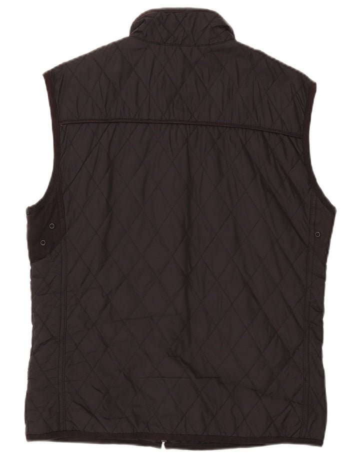 ZARA Mens Quilted Gilet UK 40 Large Black Nylon