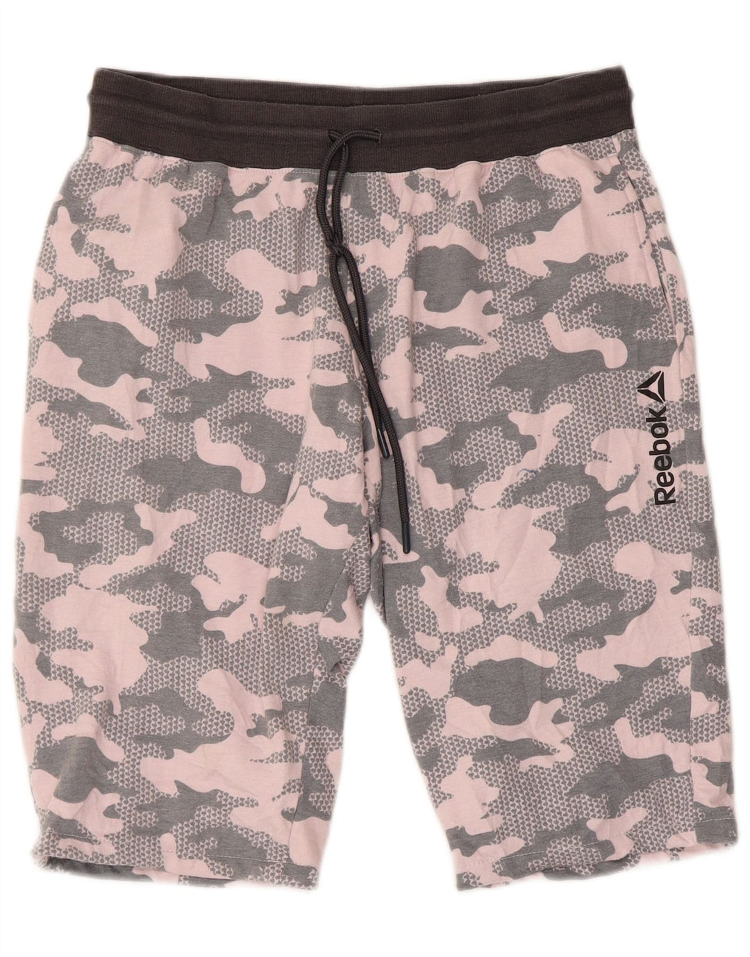 REEBOK Womens Sport Shorts UK 14 Medium  Grey Camouflage Polyester