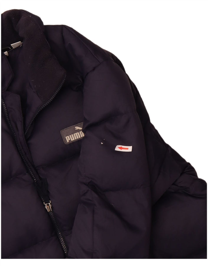 Puma Mens Padded Jacket UK 38 Medium Navy Blue Polyester