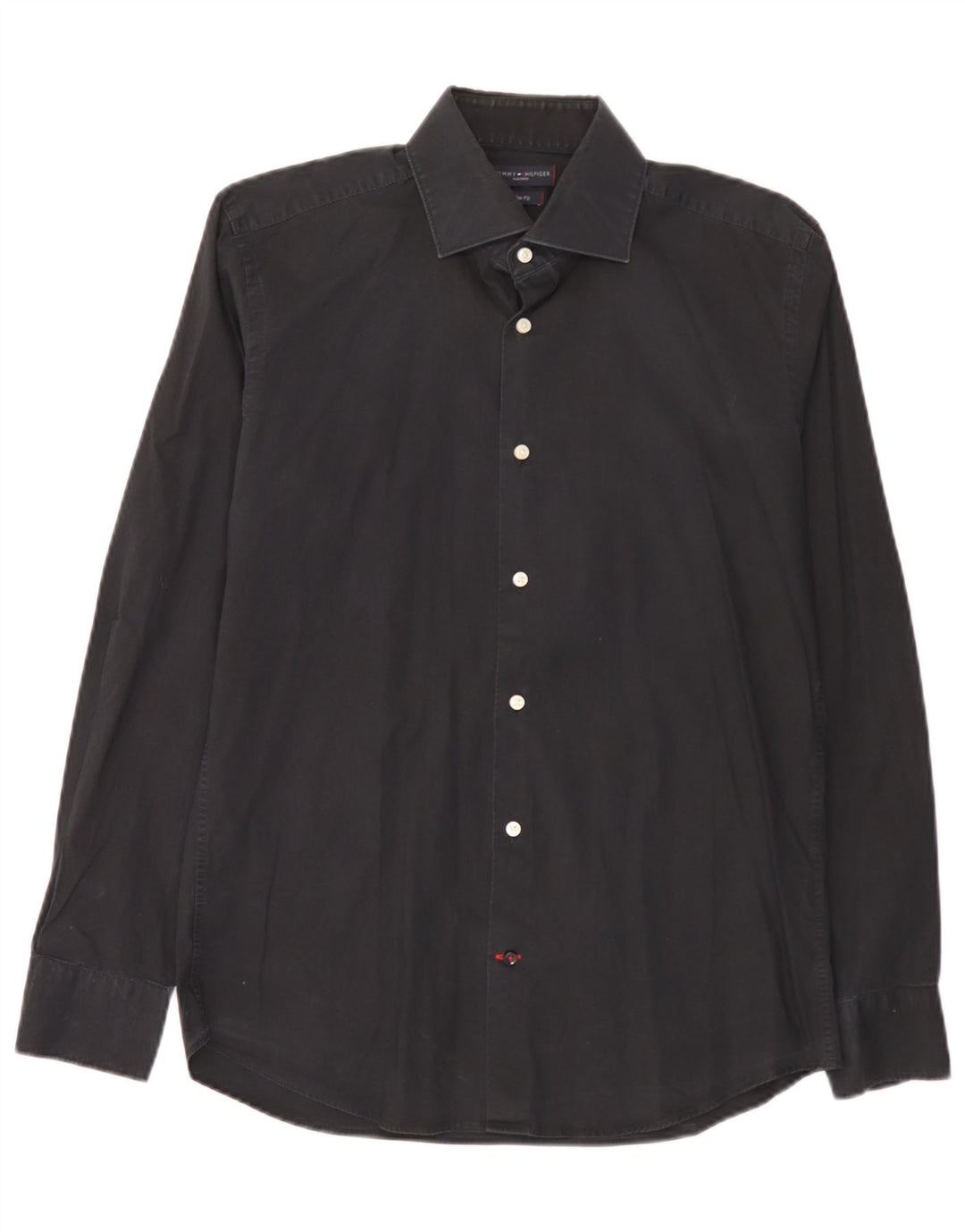 Tommy Hilfiger Mens Tailored Slim Fit Shirt Size 40 15 3/4 Medium Black