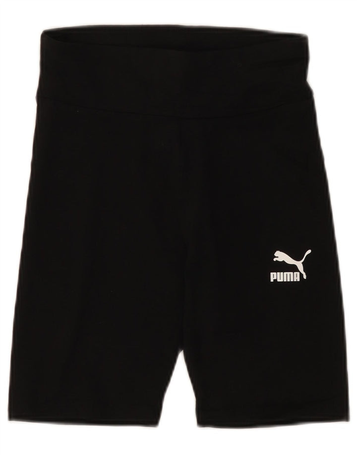 PUMA Womens Sport Shorts UK 4 XS  Black Cotton