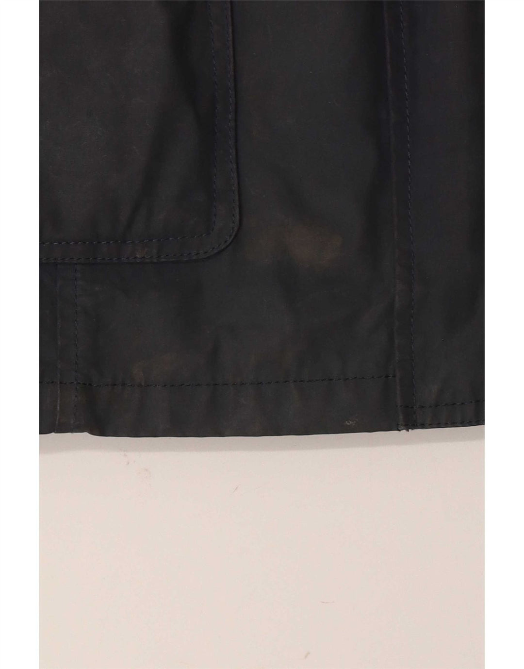 Fat Face Womens Hooded Waxed Cotton Jacket UK 12 Medium Navy Blue Polyester