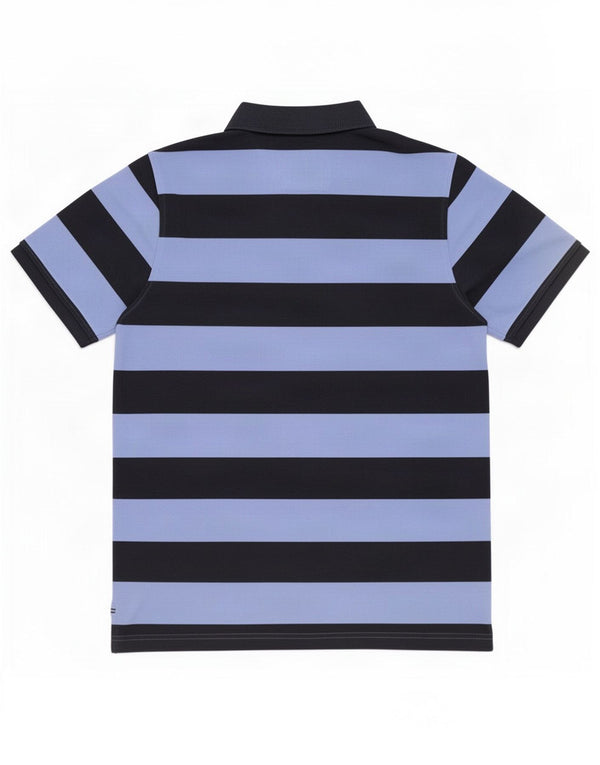 Crew Clothing Mens Polo Shirt Large Navy Blue Striped Cotton
