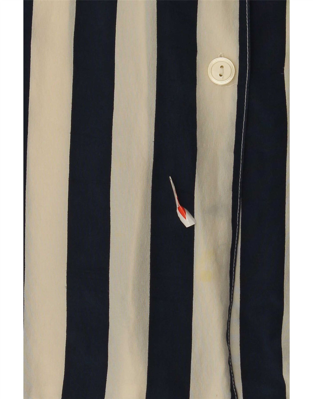 Vintage Womens Short Sleeve Shirt Blouse IT 42 Medium Navy Blue Striped