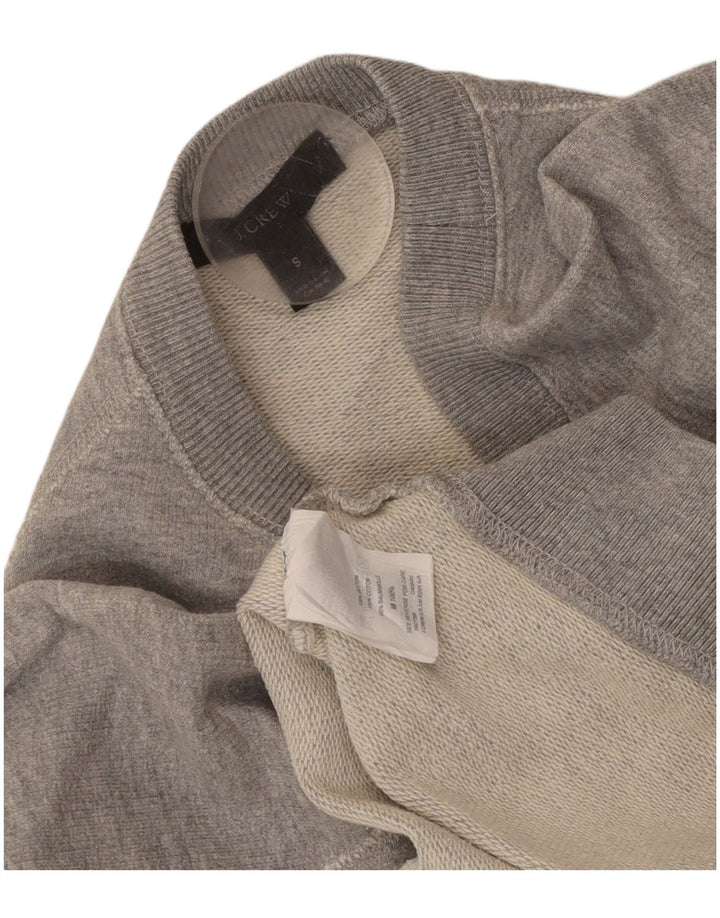 J. CREW Womens Graphic Sweatshirt Jumper UK 10 Small Grey Cotton