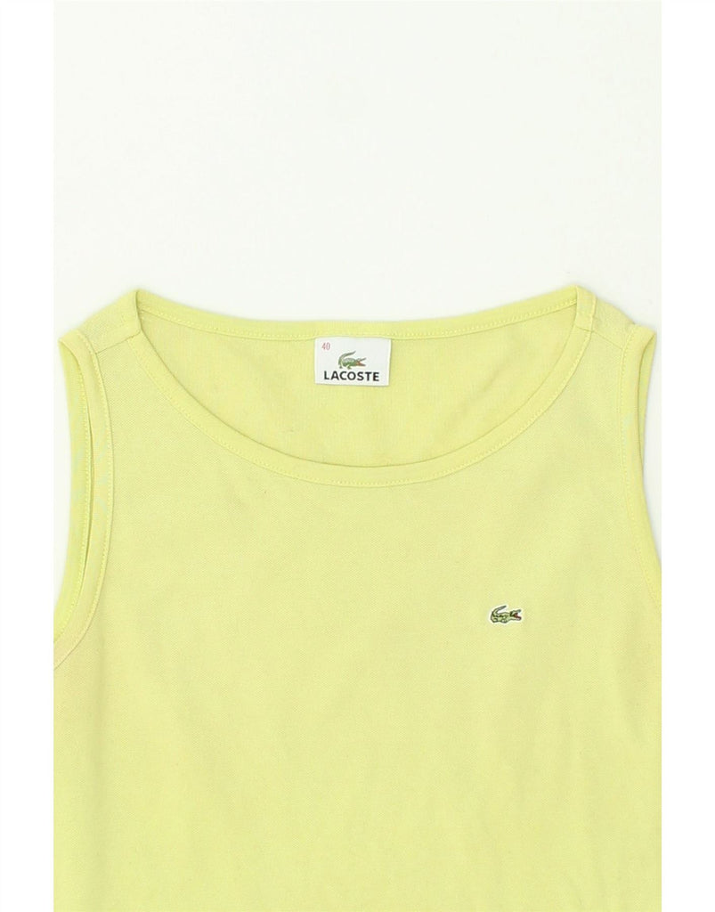 LACOSTE Womens Vest Top Size 40 Medium Yellow Cotton Vintage Lacoste and Second-Hand Lacoste from Messina Hembry 