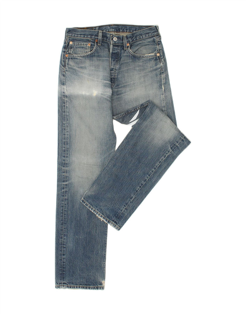 LEVI'S Womens Graphic Straight Jeans W31 L32 Blue Cotton Vintage Levi's and Second-Hand Levi's from Messina Hembry 