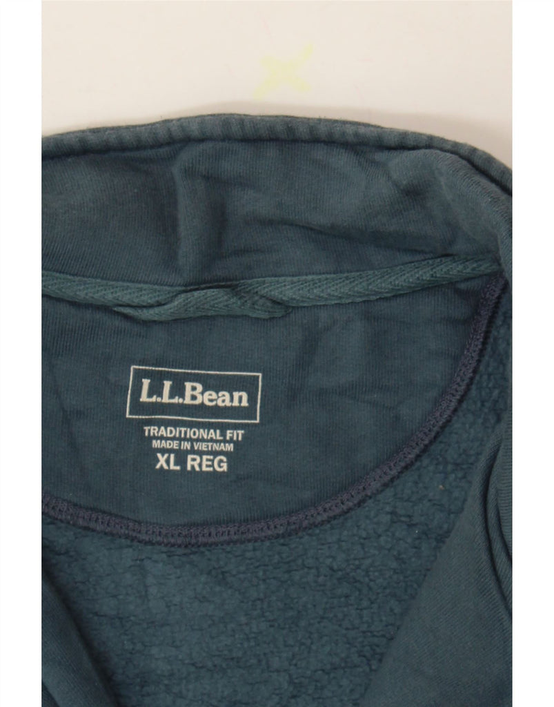 L.L.BEAN Mens Traditional Fit Zip Neck Sweatshirt Jumper XL Blue Cotton Vintage L.L.Bean and Second-Hand L.L.Bean from Messina Hembry 