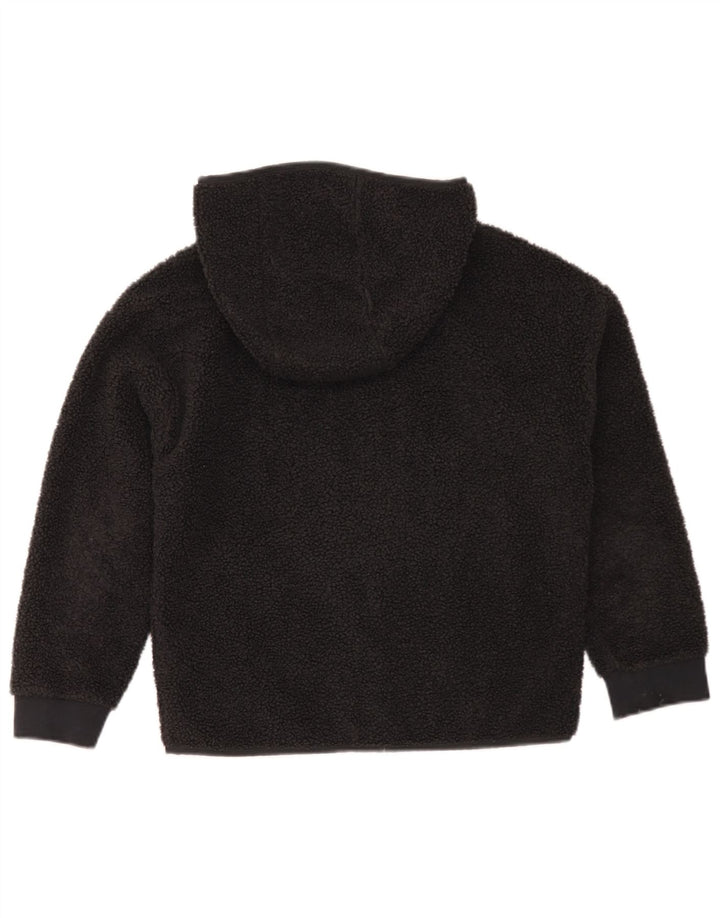 Nike Boys Hooded Fleece Jacket 10-11 Years Medium Black Polyester