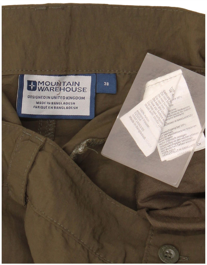 MOUNTAIN WAREHOUSE Mens Straight Cargo Trousers W38 L32 Khaki Nylon