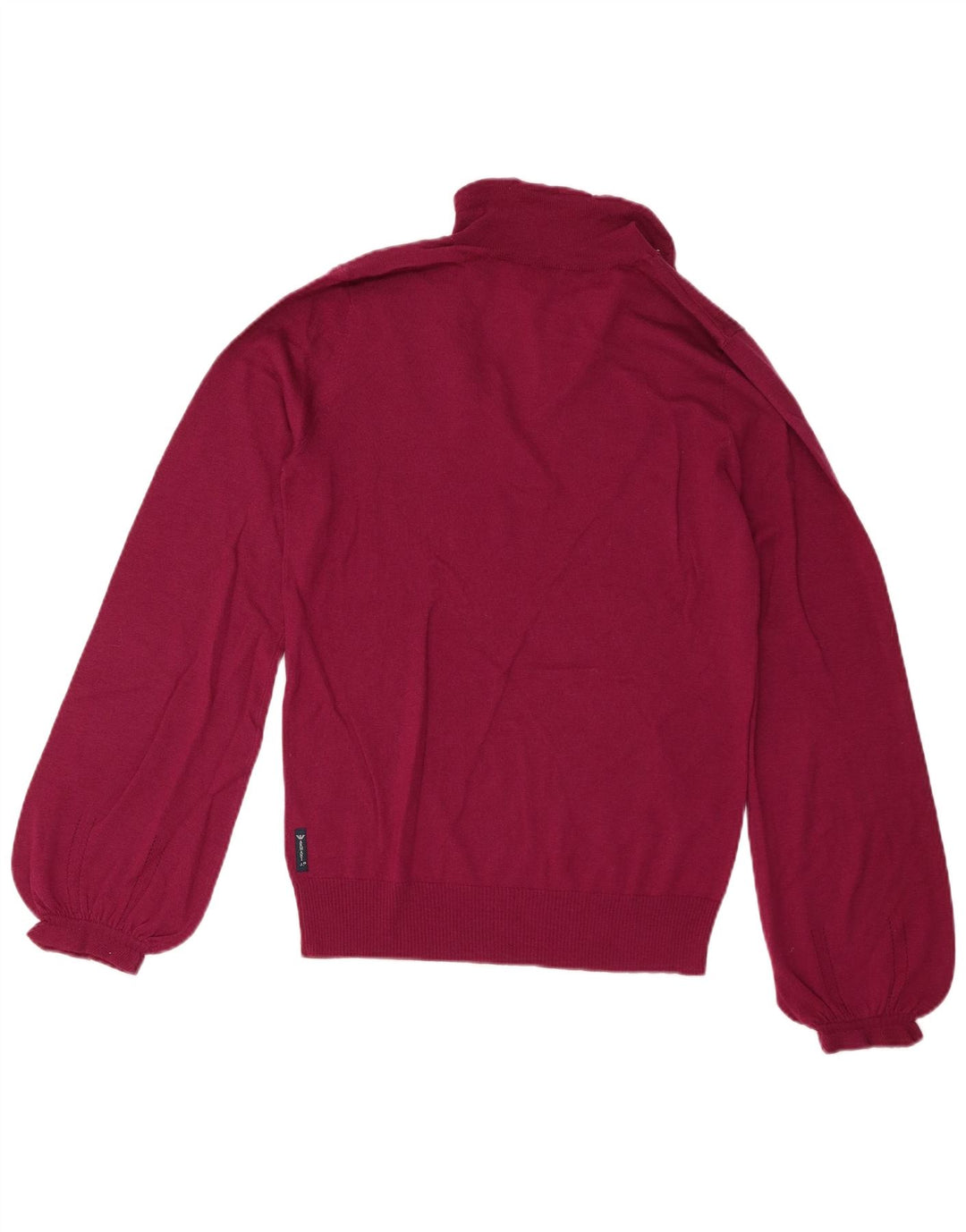 Armani Jeans Womens Polo Neck Jumper Sweater EU 46 XL Maroon Wool