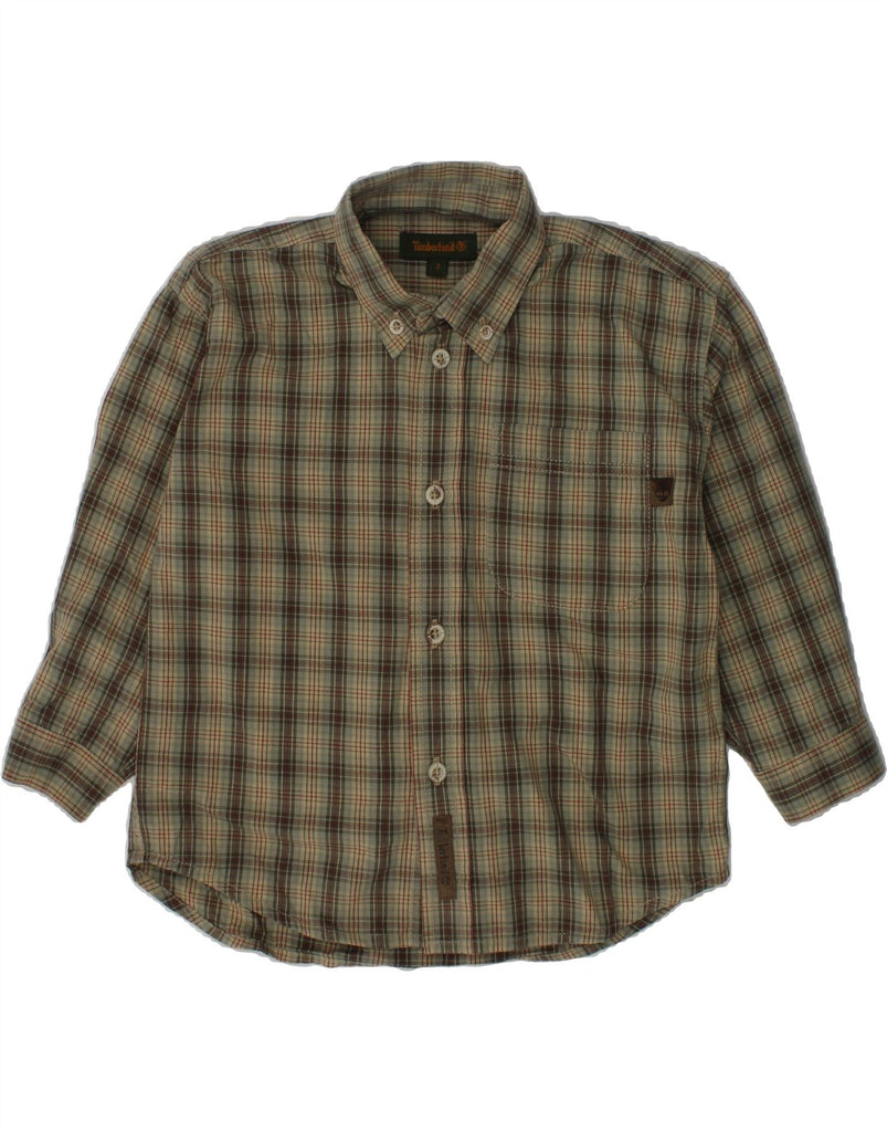 TIMBERLAND Boys Shirt 3-4 Years Khaki Check Cotton | Vintage Timberland | Thrift | Second-Hand Timberland | Used Clothing | Messina Hembry 