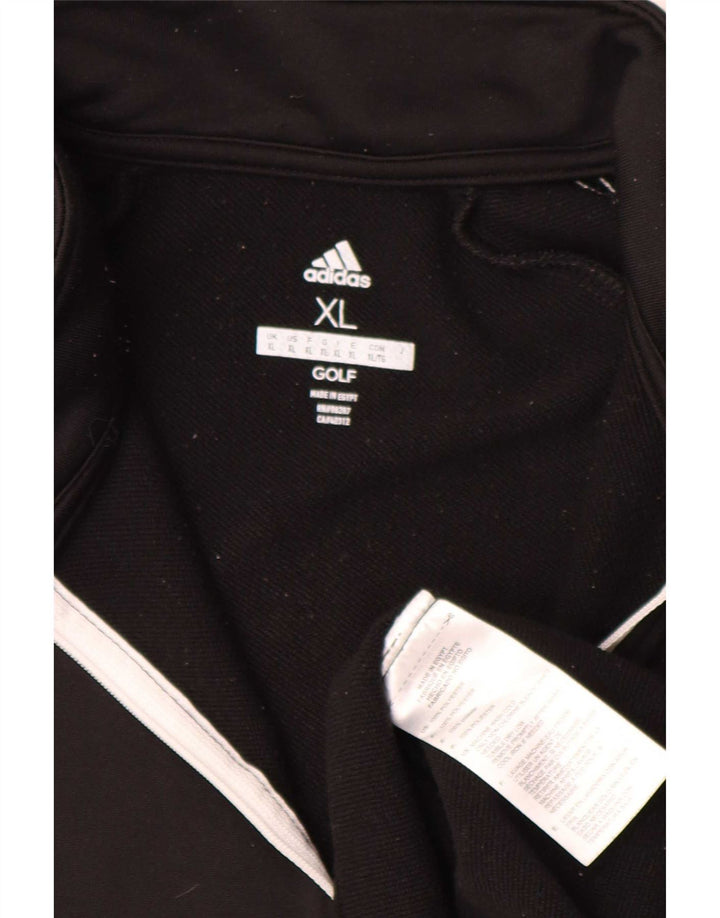 Adidas Mens Zip Neck Pullover Tracksuit Top XL Black Polyester