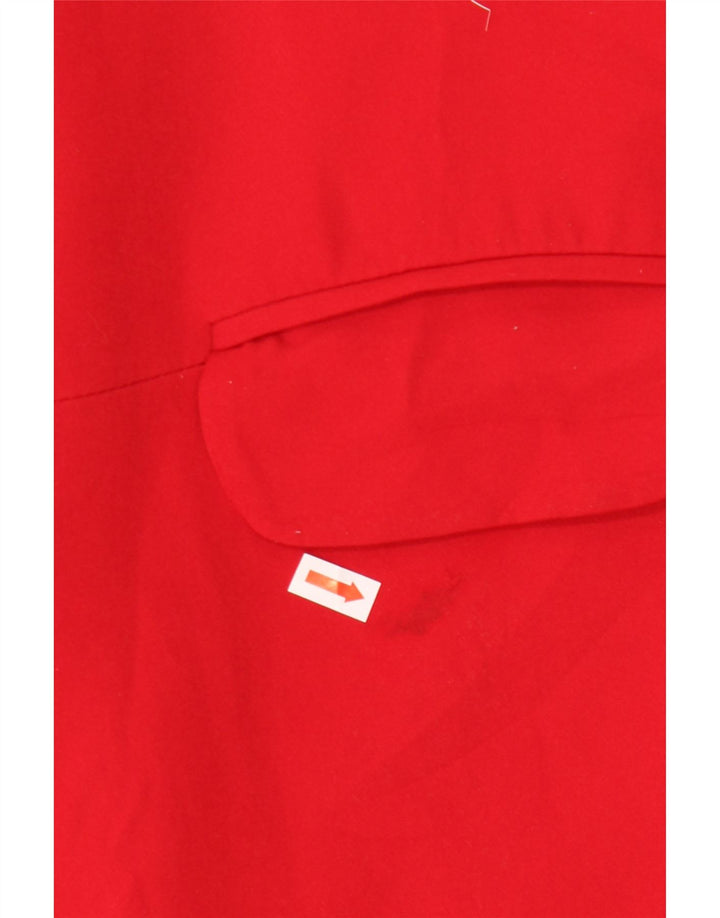 Zara Womens Open Overcoat UK 6 XS Red Cotton