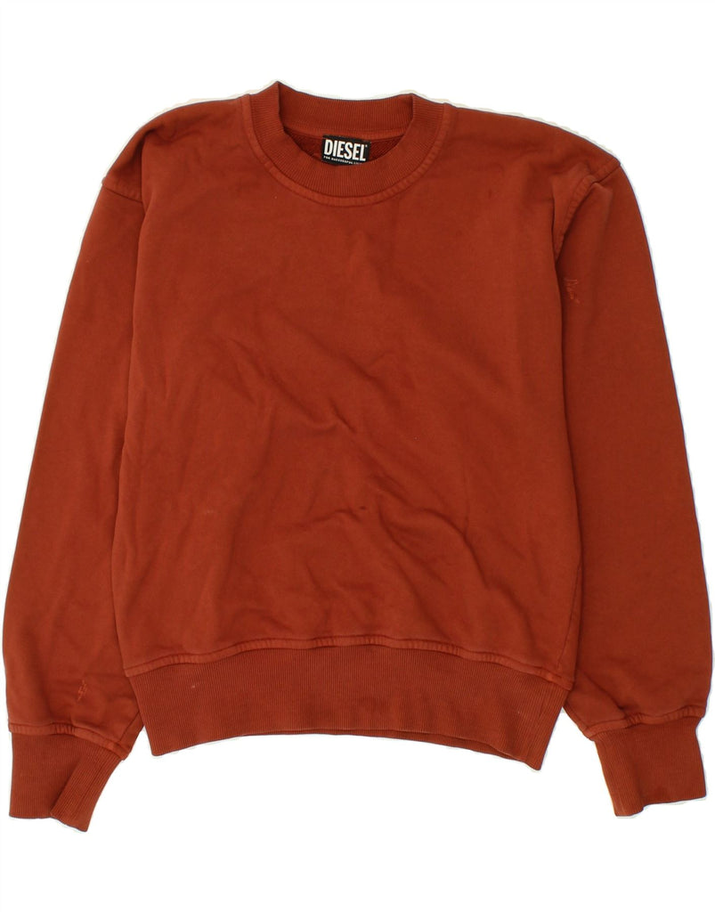 DIESEL Womens Sweatshirt Jumper UK 6 XS Brown Cotton Vintage Diesel and Second-Hand Diesel from Messina Hembry 