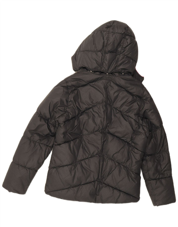 Nike Girls Hooded Padded Jacket 13-14 Years XL Black Polyester