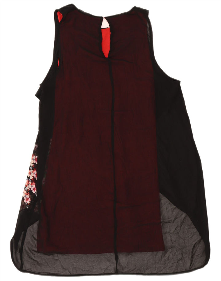 Desigual Womens Bodycon Dress EU 42 Large Black Colourblock Bohemian