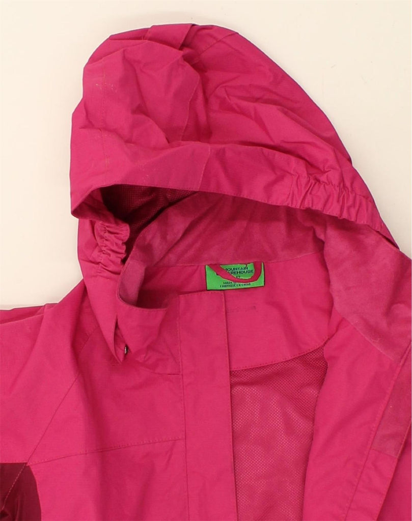 MOUNTAIN WAREHOUSE Girls Hooded Rain Jacket 11-12 Years Pink Nylon | Vintage Mountain Warehouse | Thrift | Second-Hand Mountain Warehouse | Used Clothing | Messina Hembry 