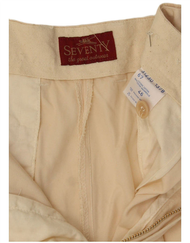 Seventy Mens Pegged Chino Shorts IT 46 Small W28 Off White Cotton