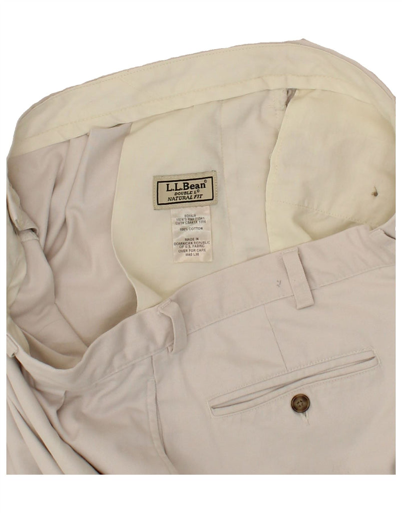 L.L.BEAN Mens Natural Fit Straight Chino Trousers  W40 L30 Off White Vintage L.L.Bean and Second-Hand L.L.Bean from Messina Hembry 