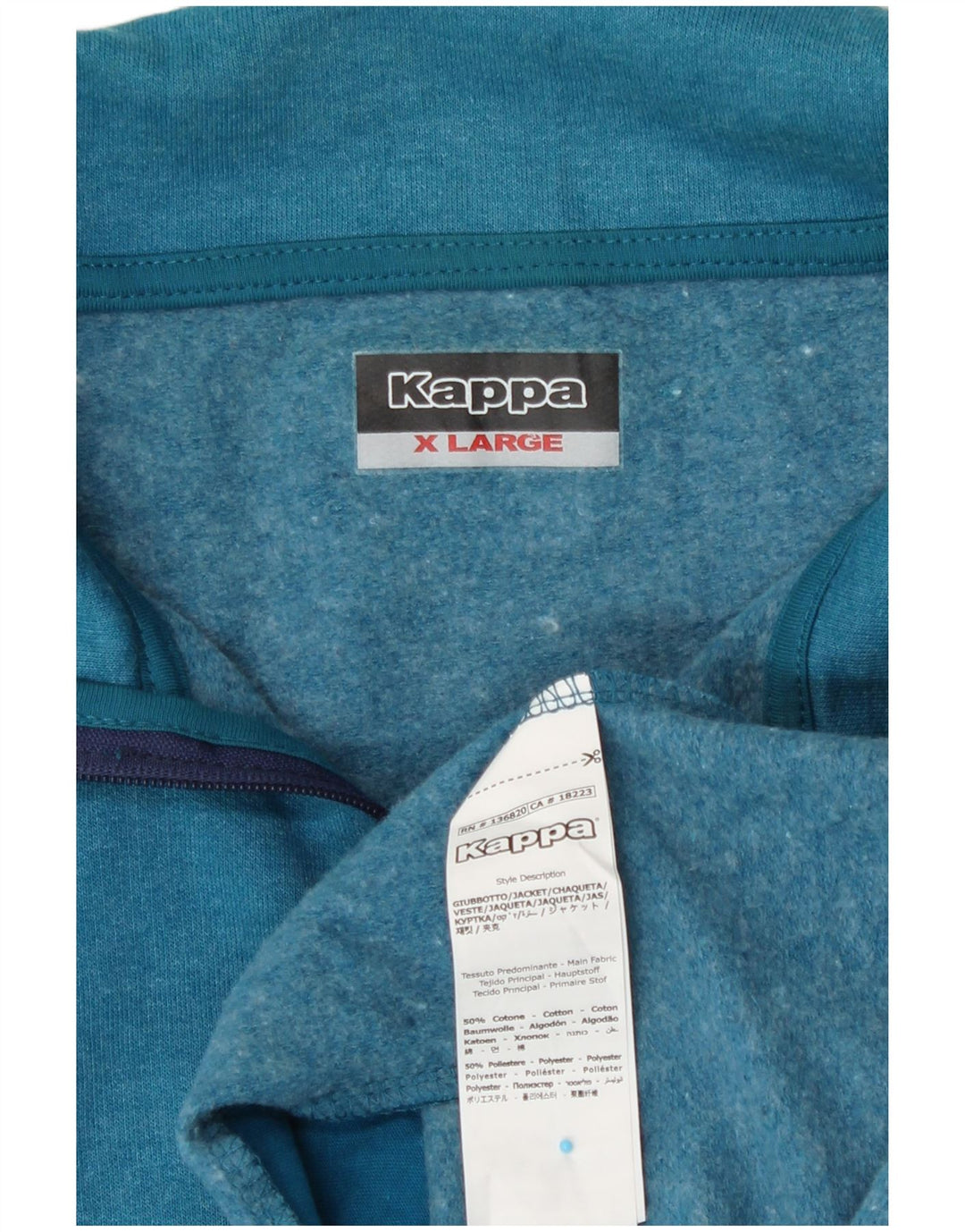 Kappa Womens Tracksuit Top Jacket UK 18 XL Blue Cotton