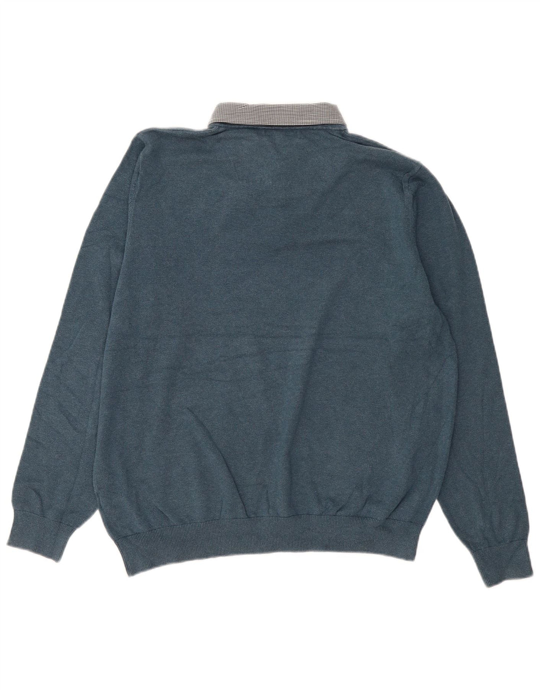 Marks & Spencer Mens Autograph Polo Neck Jumper Sweater Large Blue Cotton