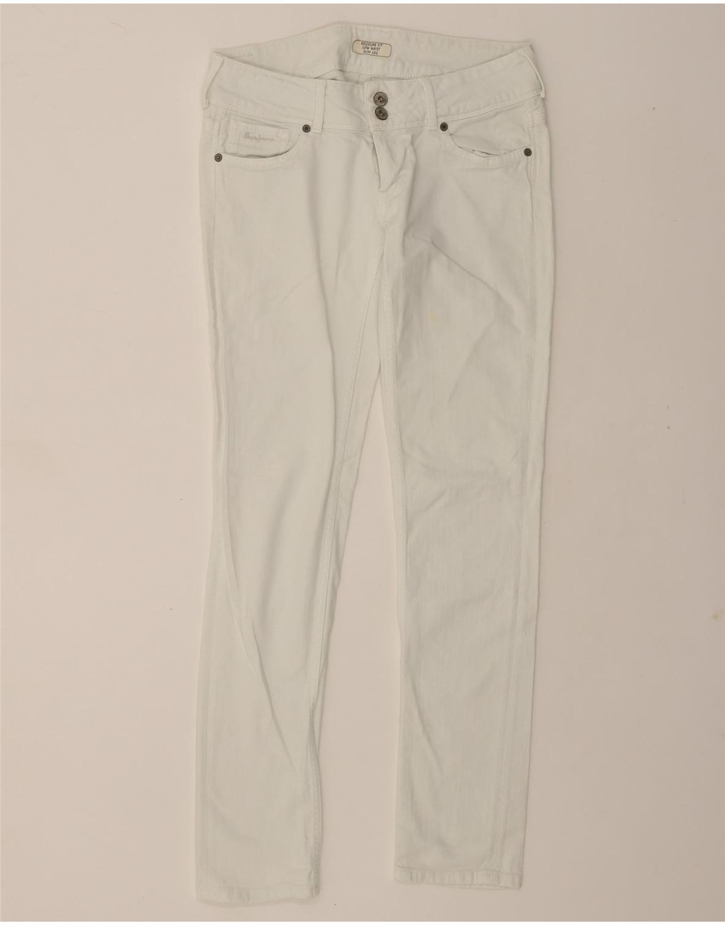 PEPE JEANS Womens Slim Jeans W29 L32 White Cotton Vintage