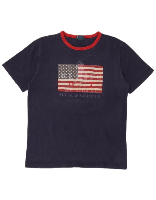 Polo Ralph Lauren Boys Graphic T-Shirt Top 15-16 Years XL Navy Blue Cotton
