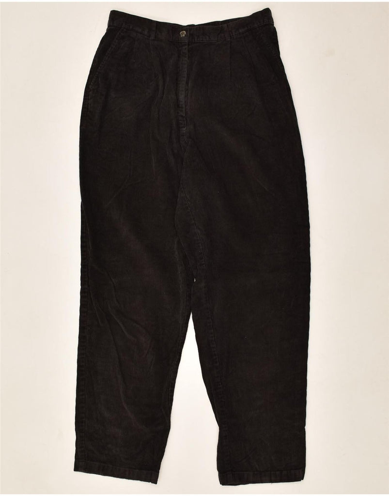 L.L.BEAN Womens Tall High Waist Corduroy Trousers US 14 XL W30 L30 Black | Vintage L.L.Bean | Thrift | Second-Hand L.L.Bean | Used Clothing | Messina Hembry 