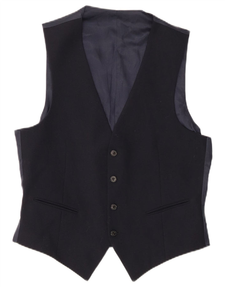 Vintage Mens Waistcoat IT 50 Medium Navy Blue