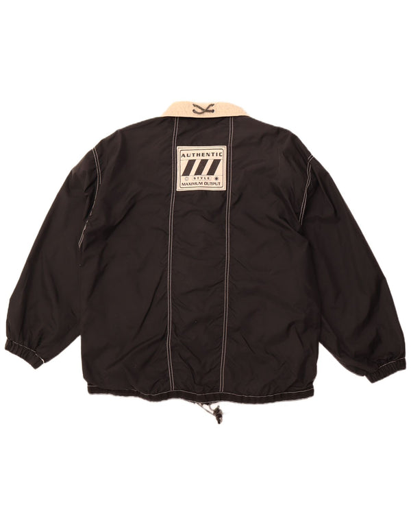 AUTHENTIC Mens Loose Fit Utility Jacket UK 38 Medium Black