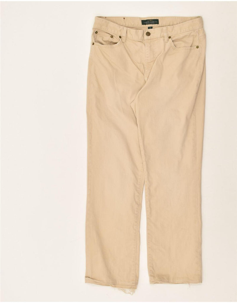 RALPH LAUREN Womens Straight Jeans US 10 Large W30 L27  Beige Cotton | Vintage Ralph Lauren | Thrift | Second-Hand Ralph Lauren | Used Clothing | Messina Hembry 