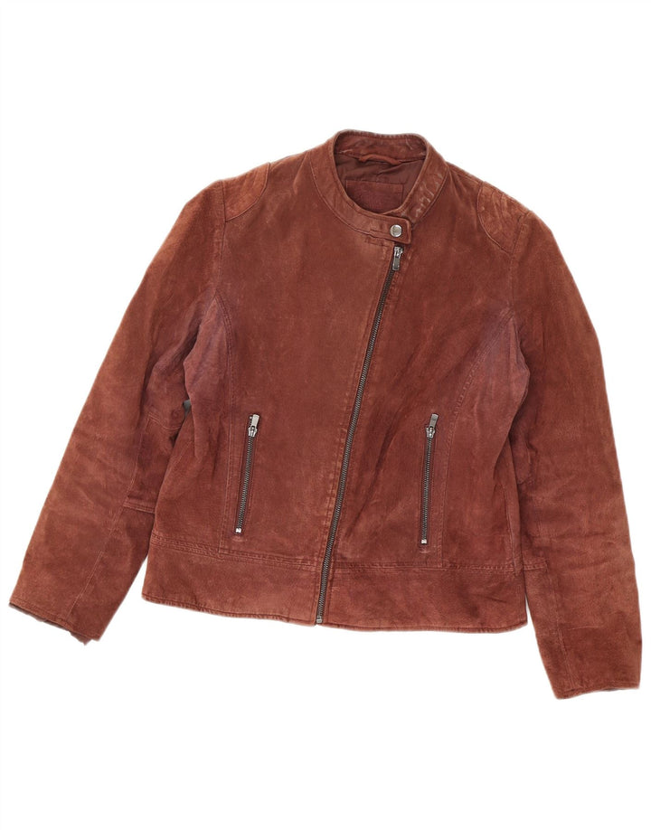 CONBIPEL Womens Suede Jacket IT 46 Large Brown Leather