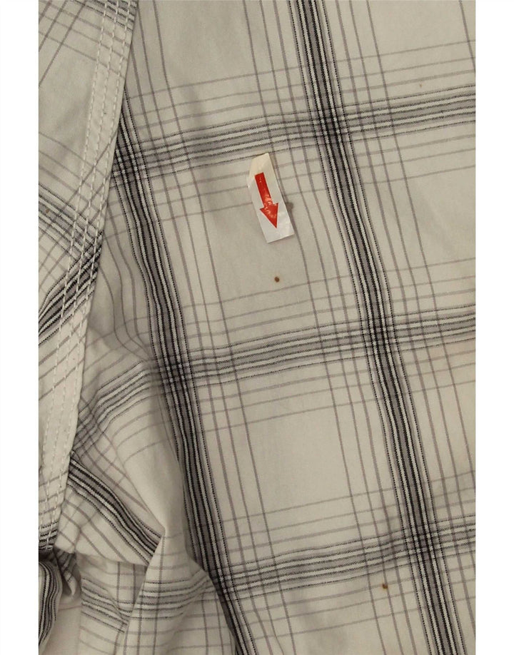 Lee Mens Dungarees Cargo Shorts W38 XL White Check Cotton