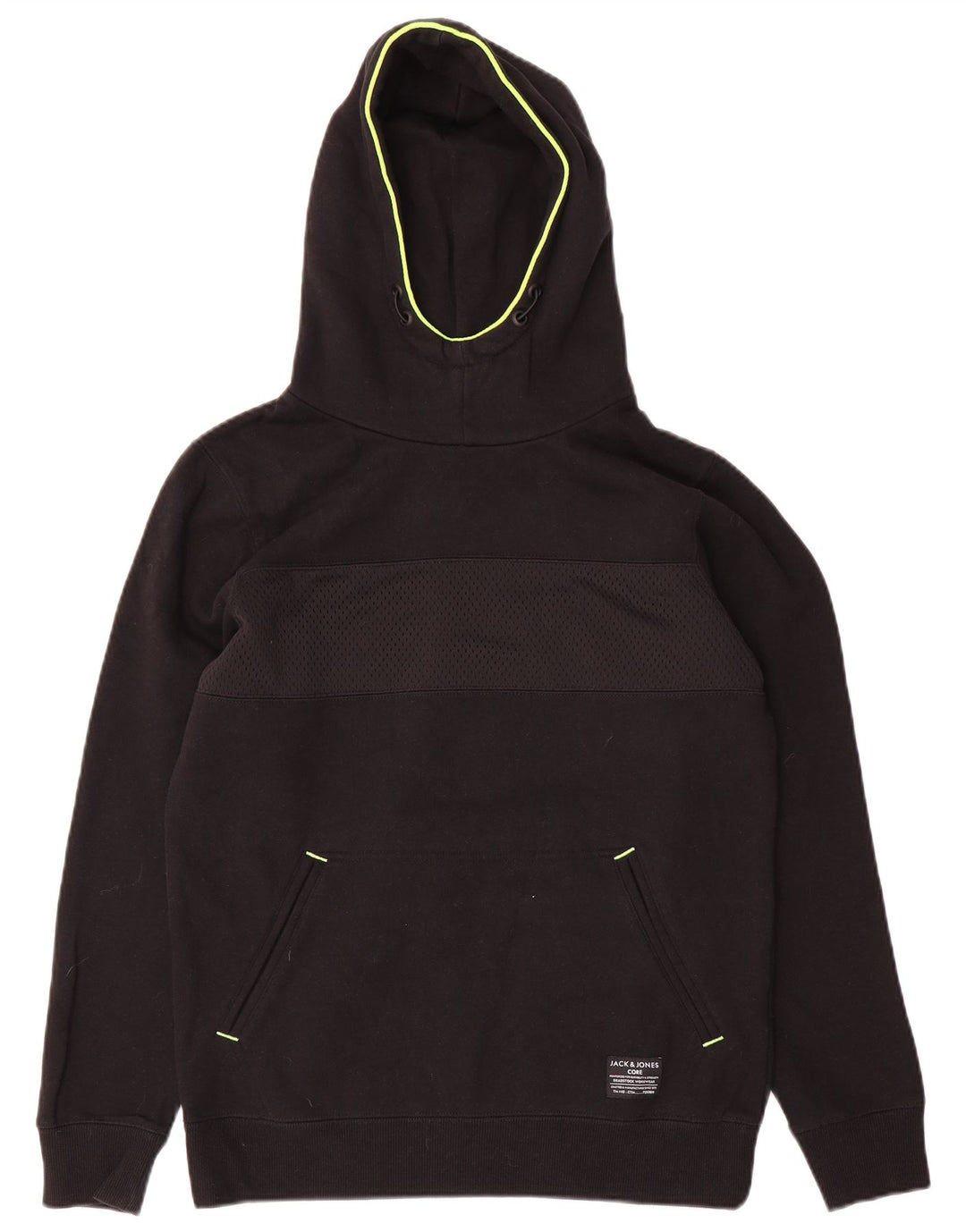 Jack & Jones Mens Hoodie Jumper Small Black Cotton