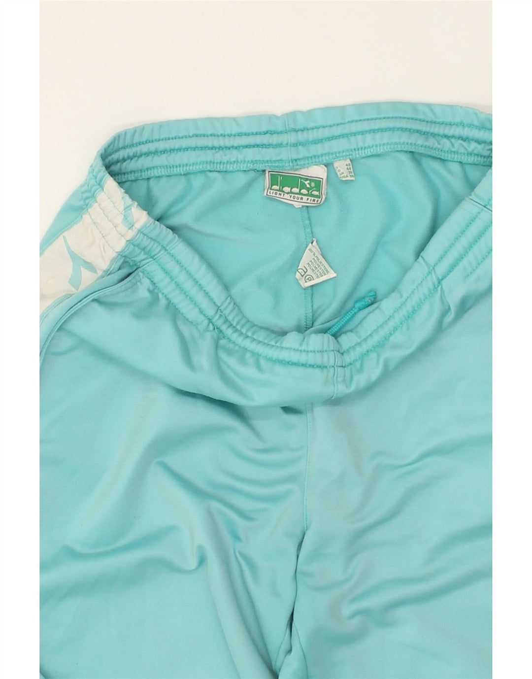 DIADORA Mens Graphic Tracksuit Trousers Large Blue Colourblock Polyester Vintage Diadora and Second-Hand Diadora from Messina Hembry 