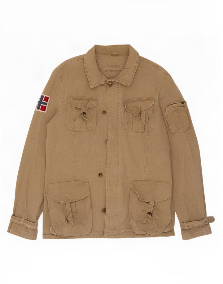 Napapijri Mens Geographic Utility Jacket UK 38 Medium Khaki