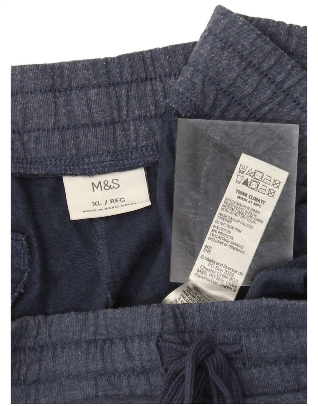 Marks & Spencer Mens Tracksuit Trousers XL Navy Blue Cotton