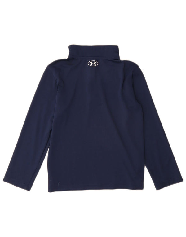 Under Armour Boys Pullover Tracksuit Top 5-6 Years Navy Blue Colourblock