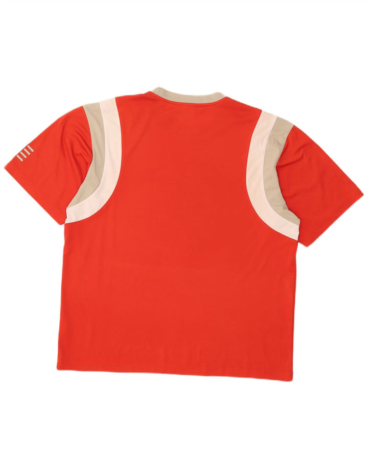 Fila Mens T-Shirt Top IT 52/54 Large Red Colourblock Polyester