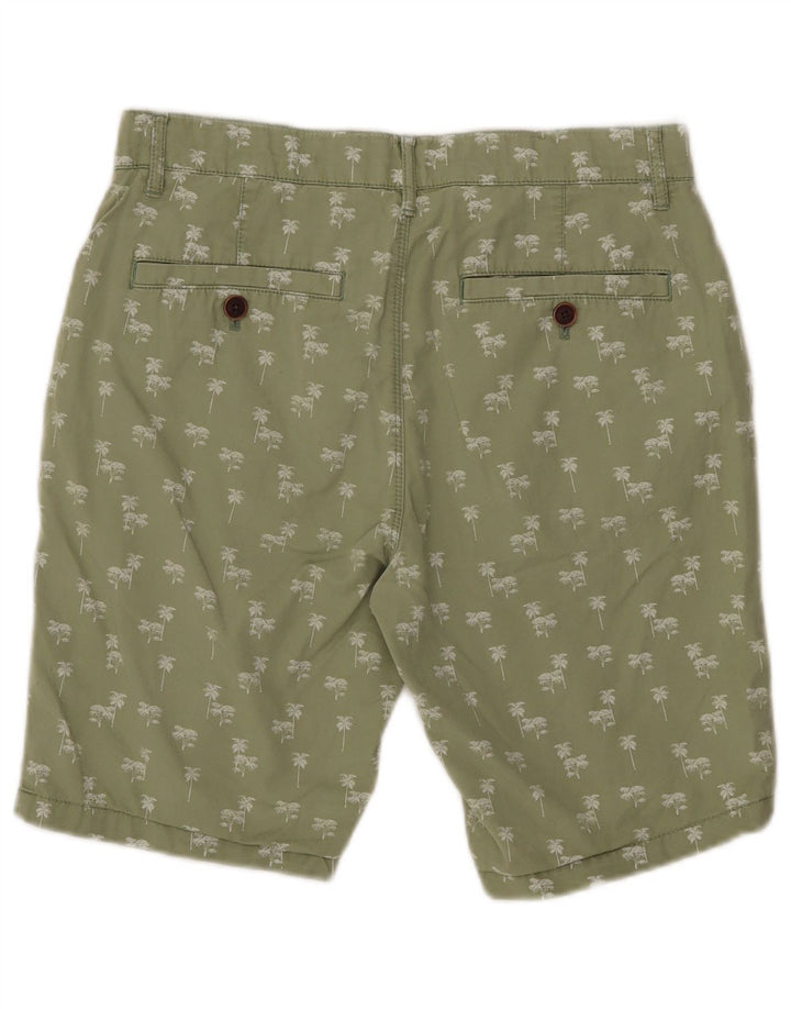 Fat Face Mens Chino Shorts W30 Medium Green Floral Cotton