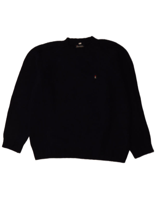 Elvstrom Mens Turtle Neck Jumper Sweater XL Navy Blue Wool