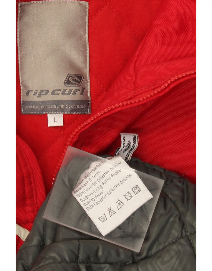 Rip Curl Mens Windbreaker Jacket UK 40 Large Red Colourblock Polyester