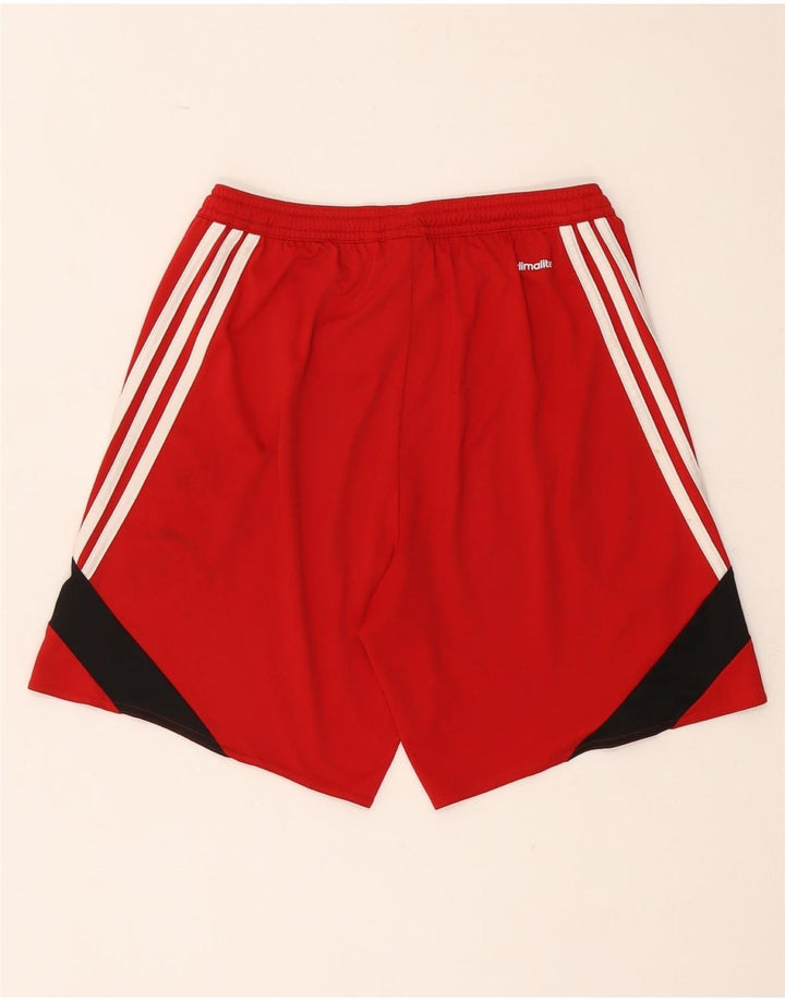 Adidas Mens Climalite Sport Shorts Small  Red Colourblock Polyester