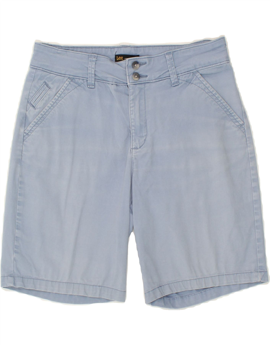 LEE Womens Straight Fit Chino Shorts US 10 Medium W30 Blue Cotton Vintage Lee and Second-Hand Lee from Messina Hembry 