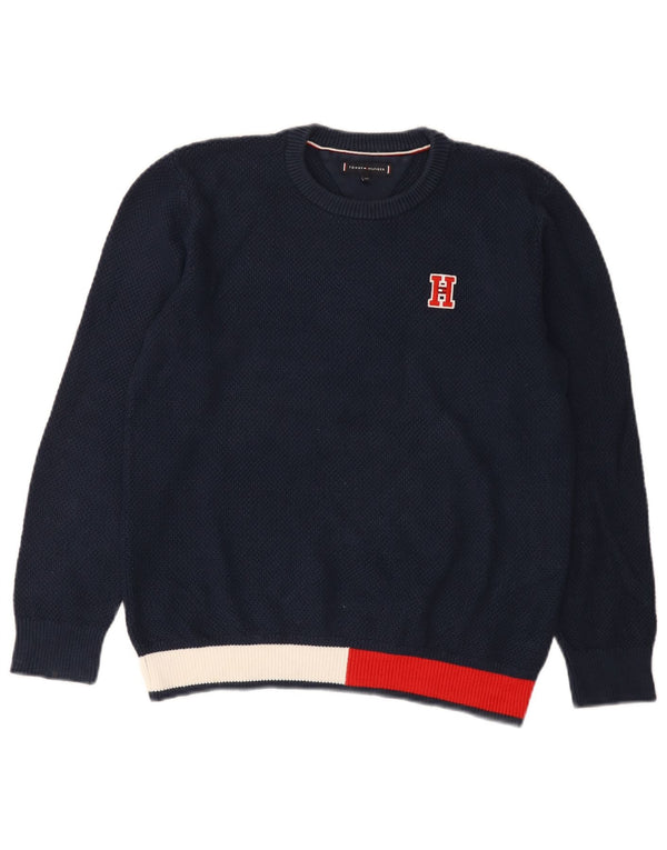 Tommy Hilfiger Boys Crew Neck Jumper Sweater 11-12 Years Navy Blue