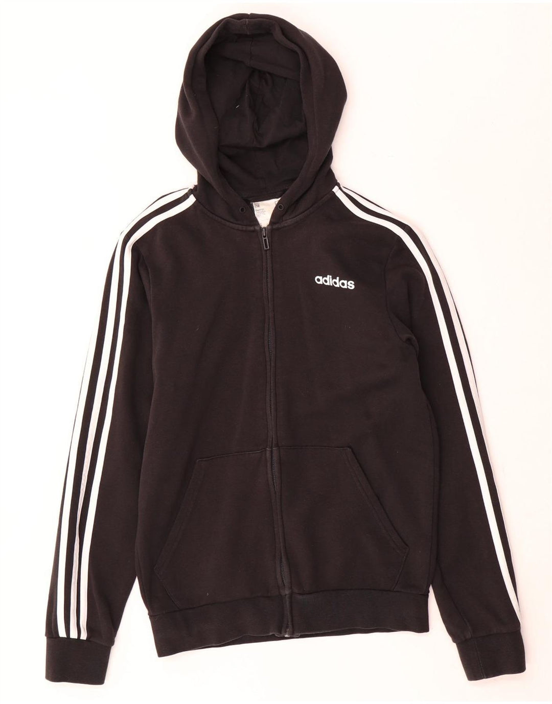 Adidas Mens Zip Hoodie Sweater Small Black Cotton