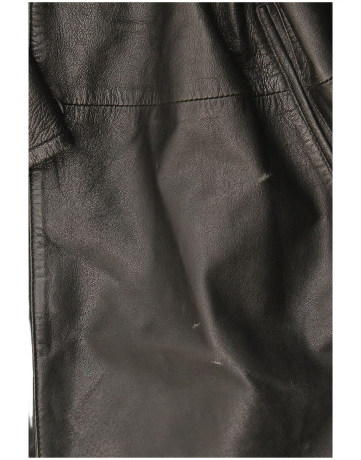 Conbipel Womens Leather Coat IT 48 XL Black Leather